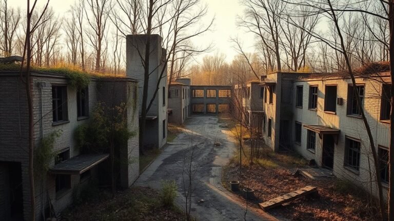A serene landscape of Chernobyl's abandoned buildings, overgrown with nature, bathed in soft, natural light, reflecting the haunting beauty of remembrance