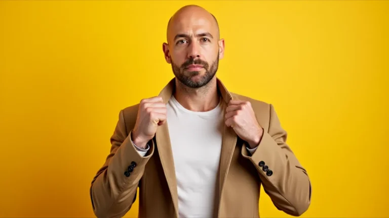 A smiling bald man confidently posing against a bright background, celebrating National Be Bald and Be Free Day