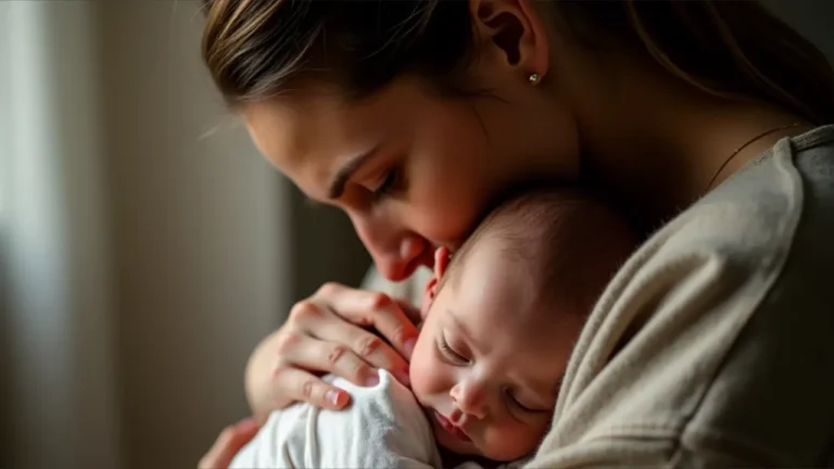 Birth mother holding baby with love and strength, symbolizing National Birth Mother's Day.