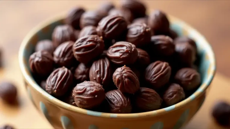 Chocolate-covered raisins in a bowl, celebrating National Chocolate Covered Raisin Day