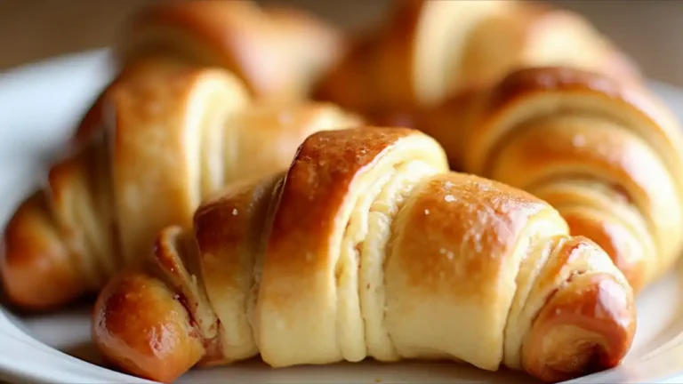 Freshly baked cinnamon crescent rolls on a plate, perfect for National Cinnamon Crescent Roll Day