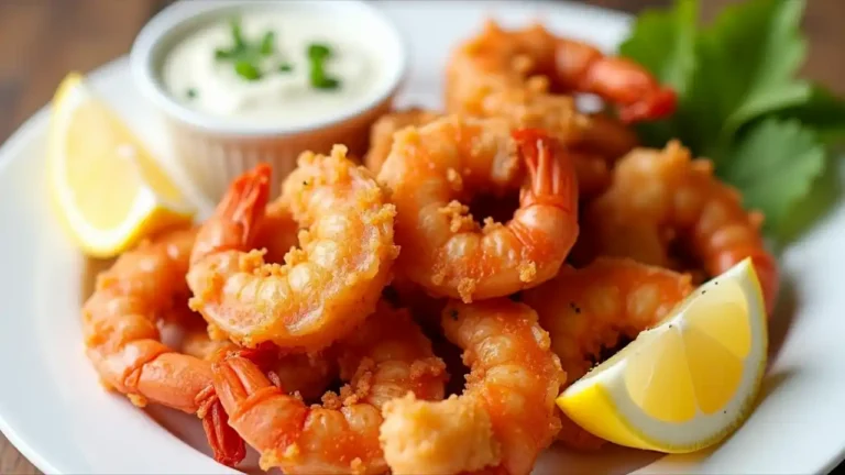 Fresh lump crabmeat arranged on a white plate, showcasing its delicate texture and bright red-white color, garnished with fresh herbs and lemon wedges