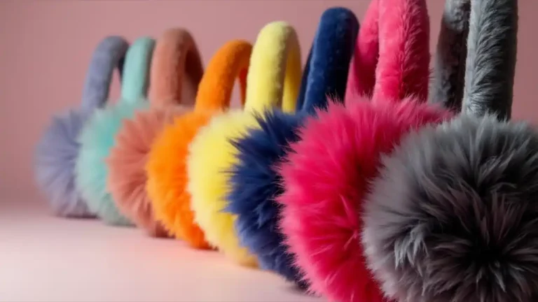 Colorful earmuffs on display celebrating National Earmuff Day