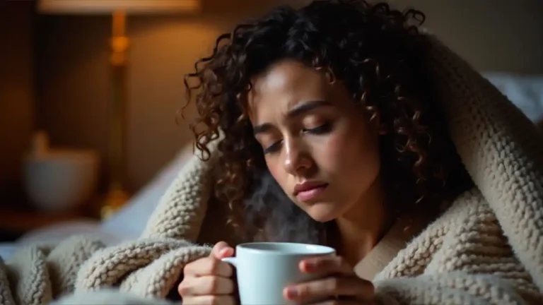 Celebrating National Hangover Day with a cozy scene featuring a cup of coffee, a comfy blanket, and a humorous hangover remedy