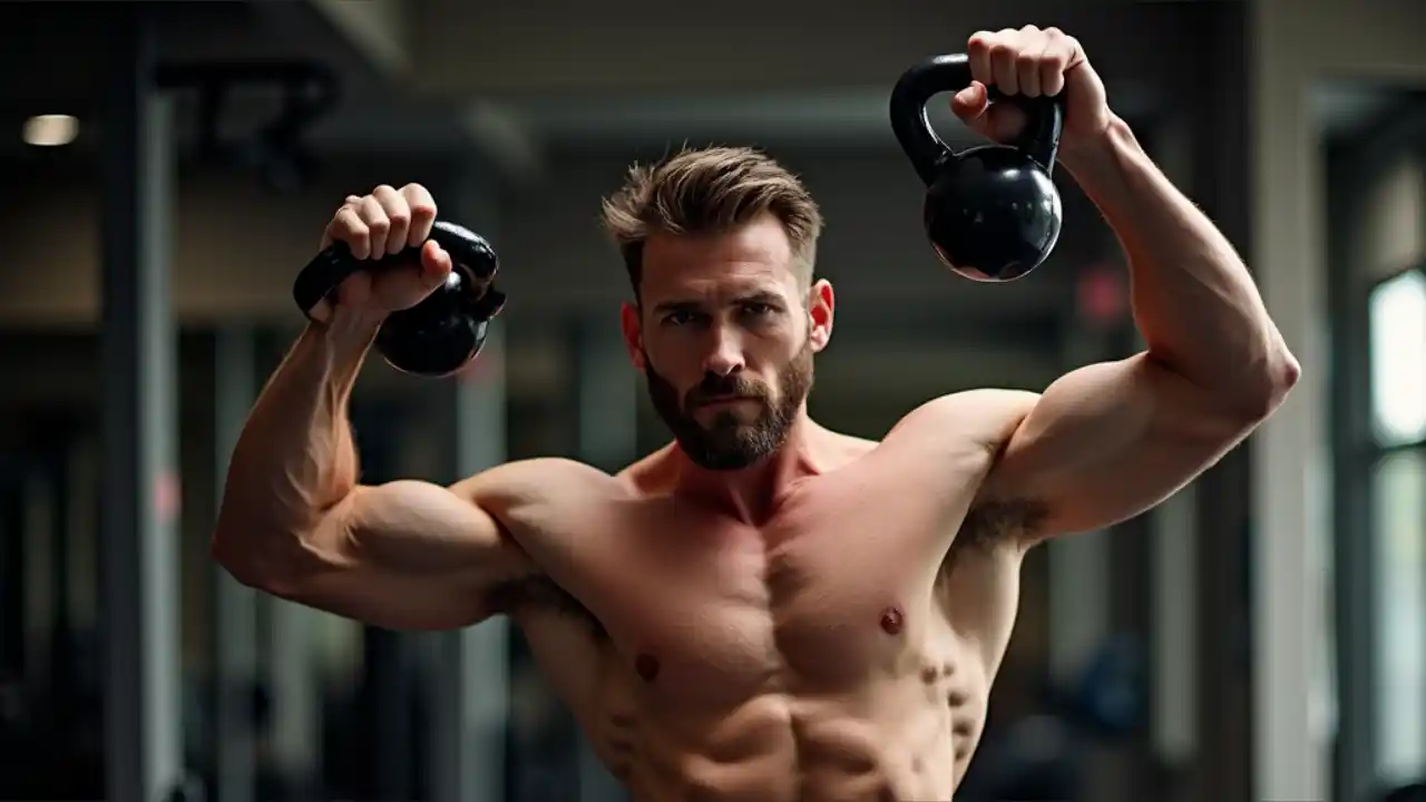 Person lifting a kettlebell to celebrate National Kettlebell Day