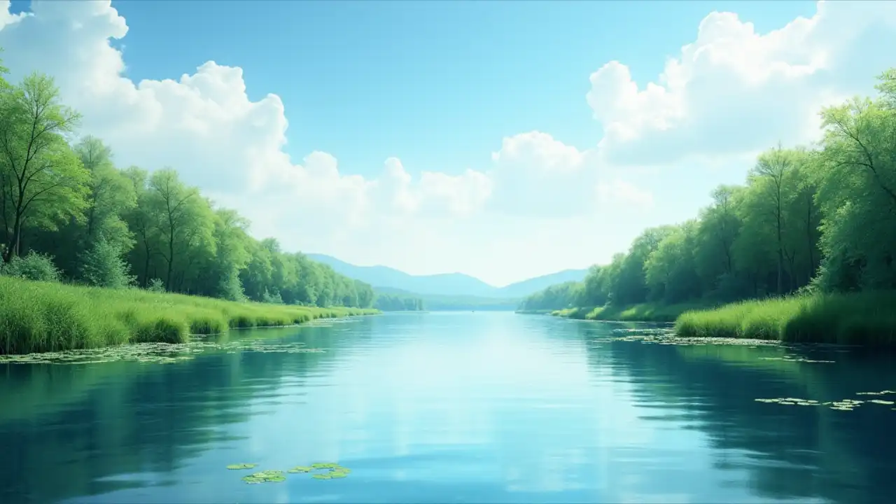 Scenic lake view with calm waters and lush surroundings, celebrating National Lake Day