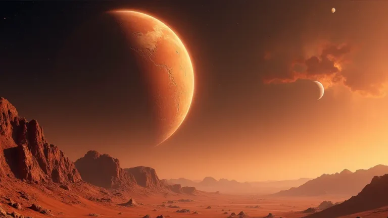 Red Planet Mars with space exploration theme