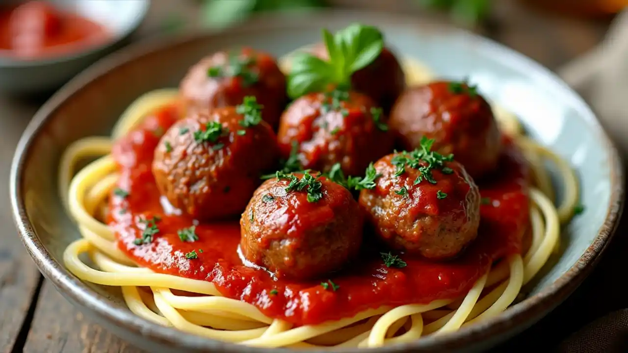 Plate of delicious meatballs celebrating National Meatball Day