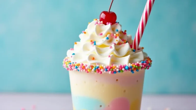 Delicious milkshake with whipped cream and sprinkles, perfect for National Milkshake Day