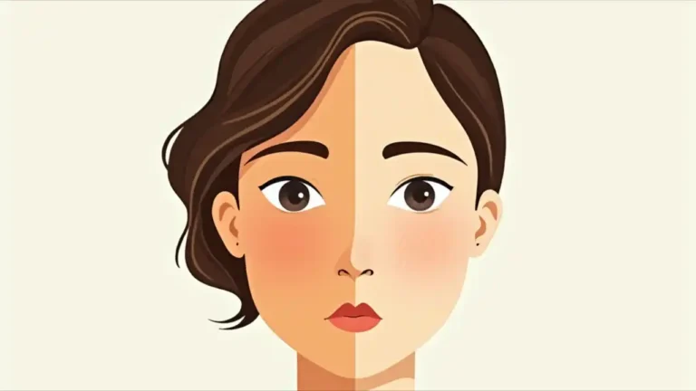 A split face illustration showing contrasting expressions, symbolizing multiple personalities within one individua