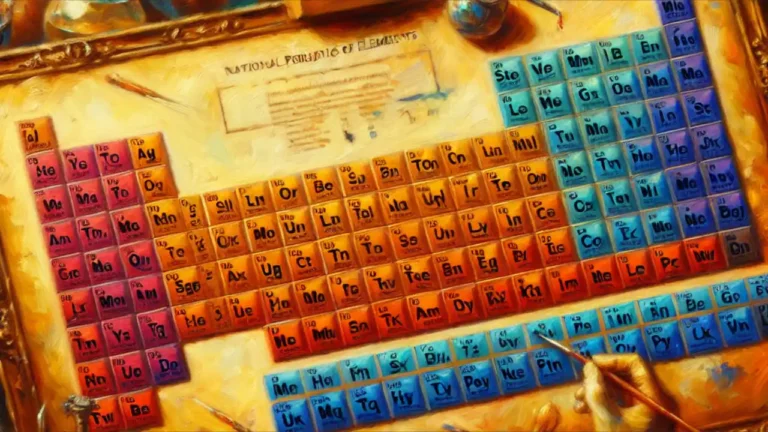 Colorful illustration of the periodic table of elements, celebrating National Periodic Table Day