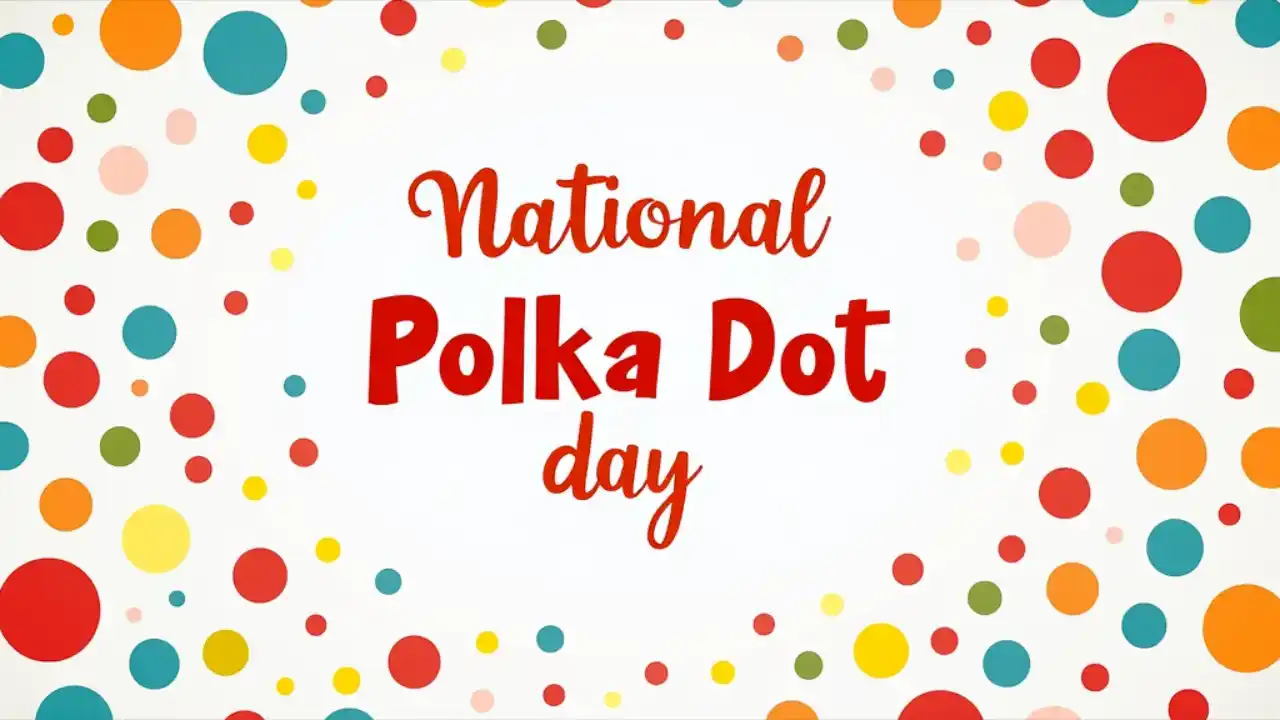 Colorful polka dot pattern celebrating National Polka Dot Day
