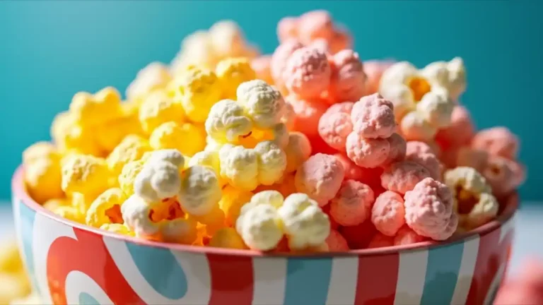 A colorful assortment of popcorn varieties in a festive bowl, celebrating National Popcorn Day