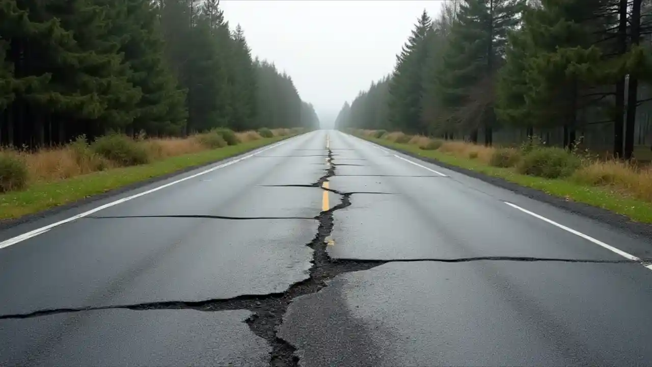 Road with potholes for National Pothole Day