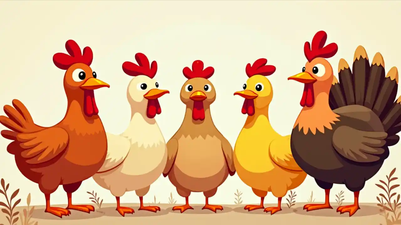 Colorful illustration of chickens, ducks, and turkeys celebrating National Poultry Day on March 19