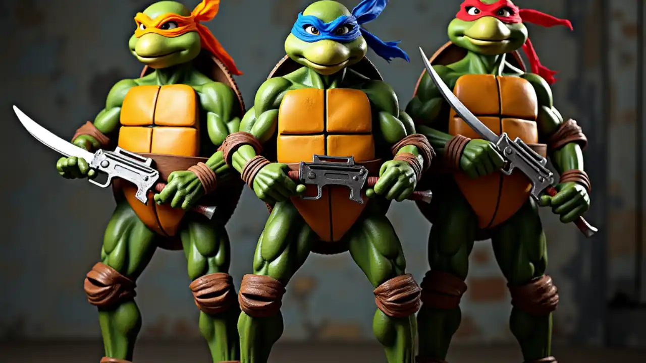 Teenage Mutant Ninja Turtles celebrating National TMNT Day with vibrant action poses