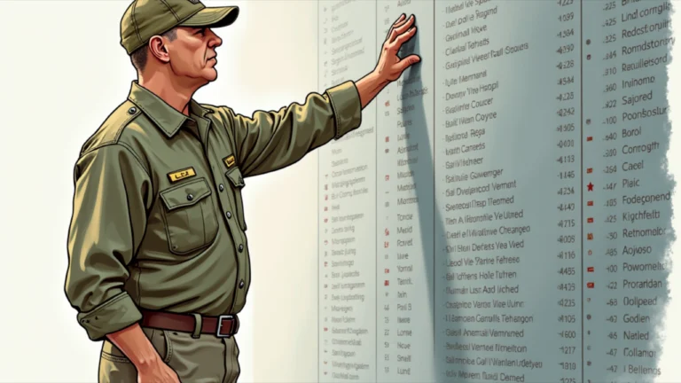 A Vietnam War veteran standing solemnly at the Vietnam Veterans Memorial Wall in Washington, D.C., with his hand touching one of the 58,000 names etched in black granite, reflecting on service and sacrifice