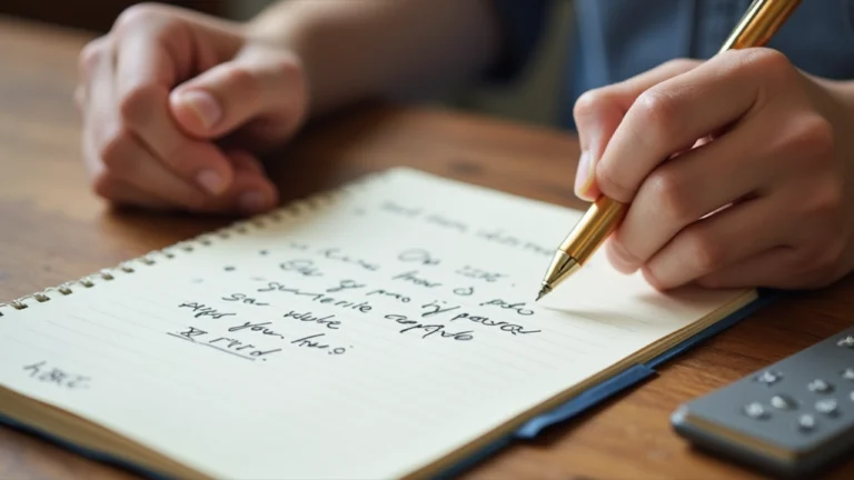 Notebook and pen on a desk symbolizing storytelling for National Write Down Your Story Day