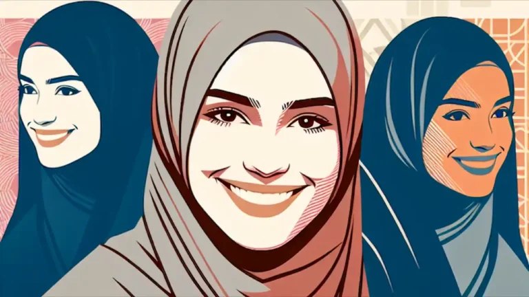 A woman wearing a beautiful hijab smiling confidently against a soft background, symbolizing empowerment and cultural pride on World Hijab Day