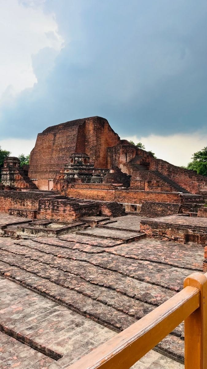 This may contain: the ruins of an ancient city are seen in this photo from across the walkways