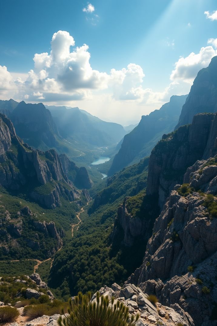 This contains: Corsica's rugged beauty, captured from above. Who's ready for a hike in paradise? #travel #mountains #France