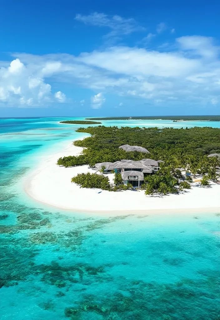 This may contain: an island in the middle of some water
