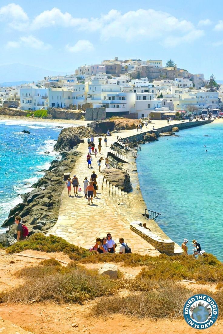 This contains: Image of the stone walkway leading from the Naxos Portara to Naxos Town