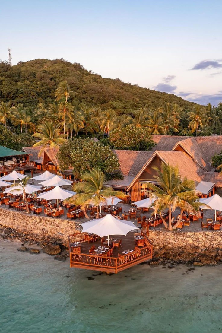 This contains: luxury wedding resort castaway island fiji
