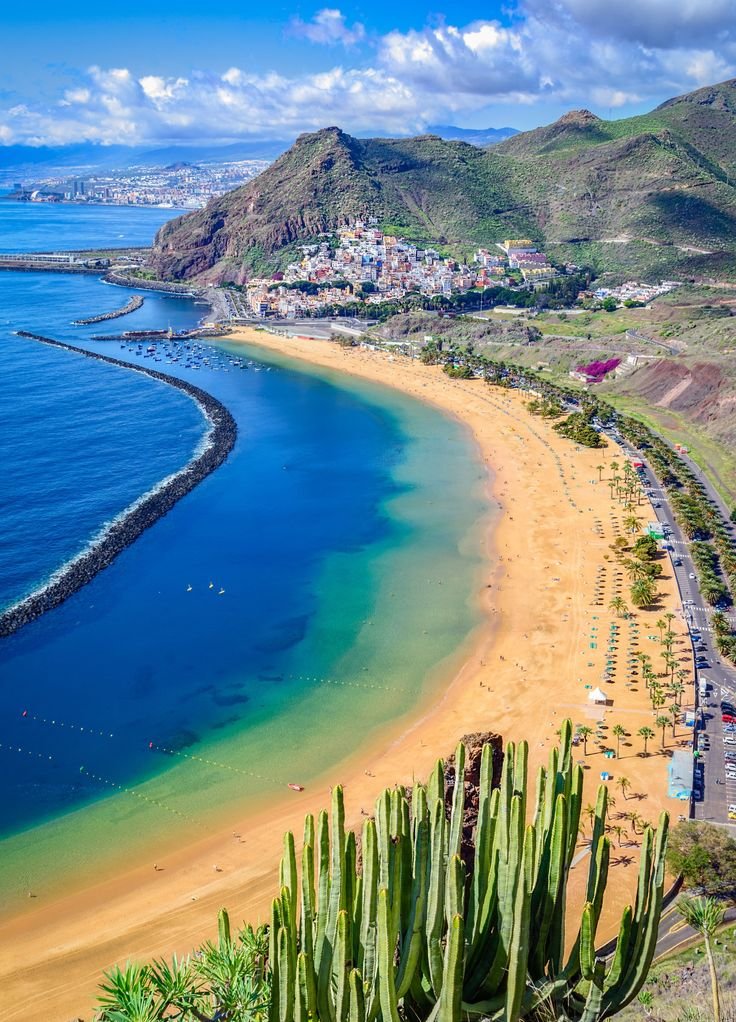 This may contain: an aerial view of the beach and ocean