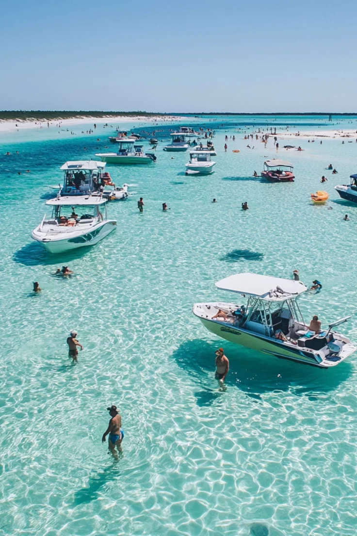 This contains: Crab Island Destin Florida: A Bucket List Destination You Can’t Miss!