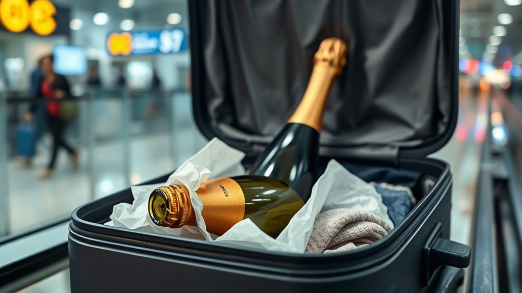 champagne checked luggage restrictions