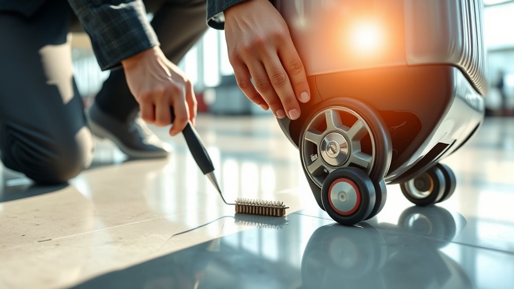 check tighten lubricate wheels