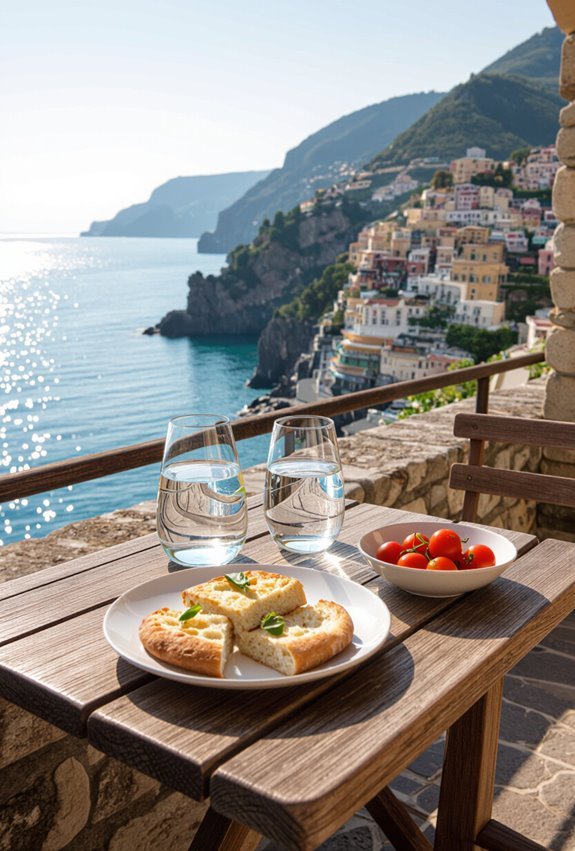 cliffside villages vibrant sunsets