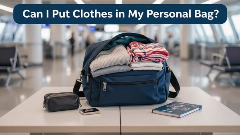 clothing allowed in personal bags