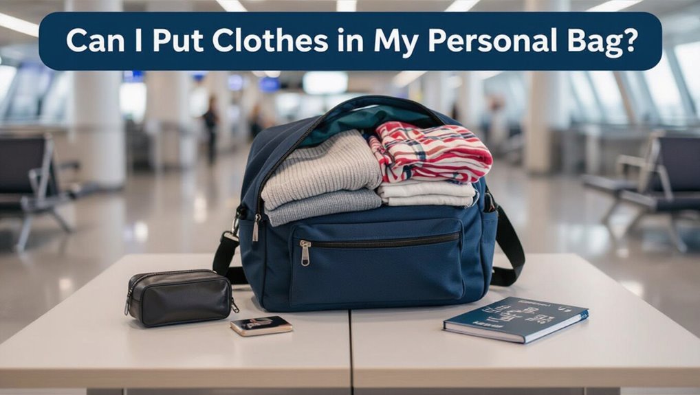 clothing allowed in personal bags