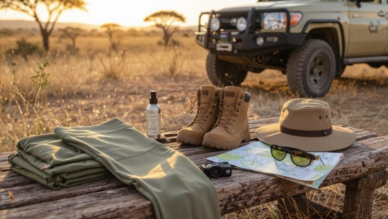 comfortable layered safari attire
