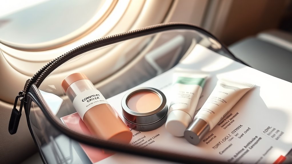 cream products allowed in carry on