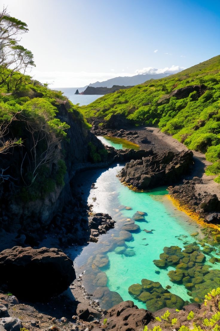 This contains: Escape to the Galápagos Islands, where volcanic landscapes meet vibrant biodiversity. Discover luxurious eco-resorts, unique wildlife, and pristine coves. Learn how to support sustainable tourism and conservation efforts in this natural paradise. Plan your unforgettable adventure now!