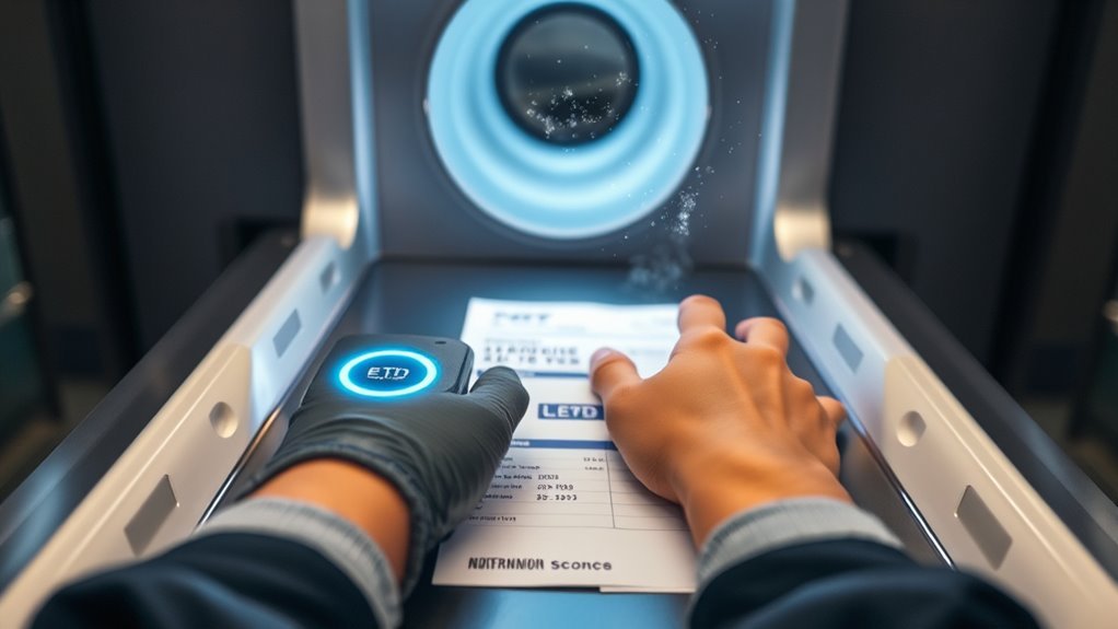 detecting microscopic explosive residues