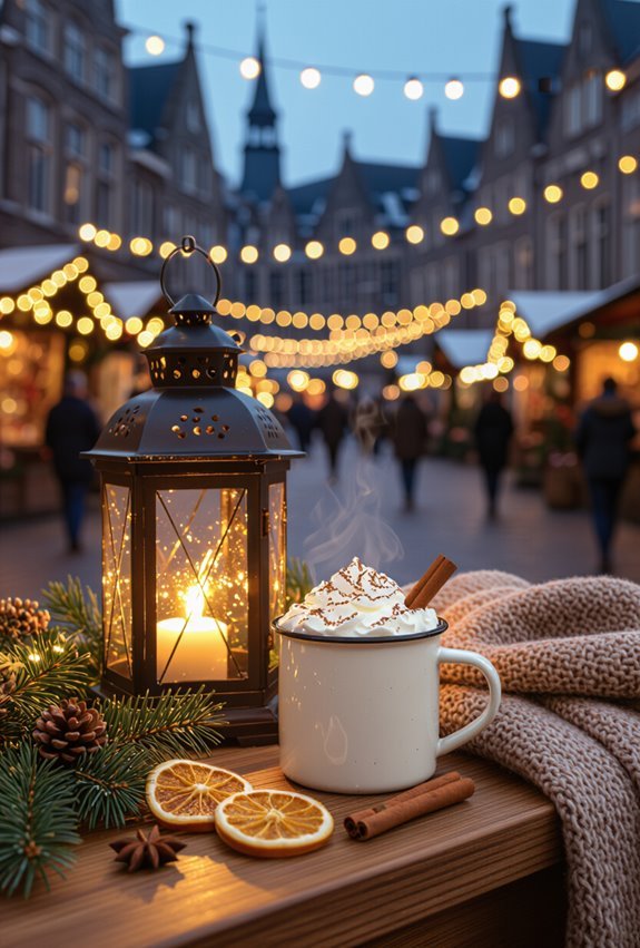 festive cobbled street charm