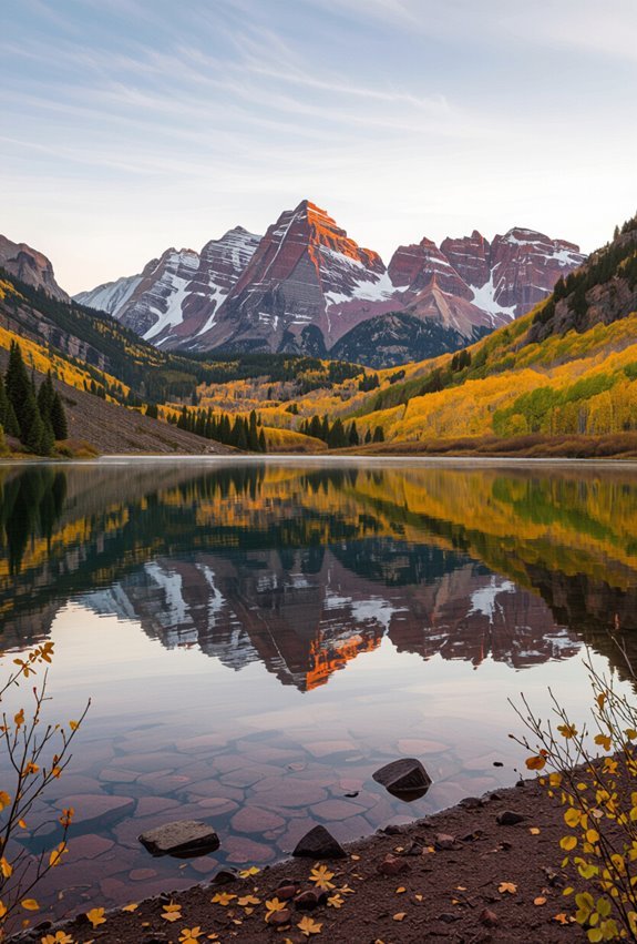 golden aspens mirror reflections