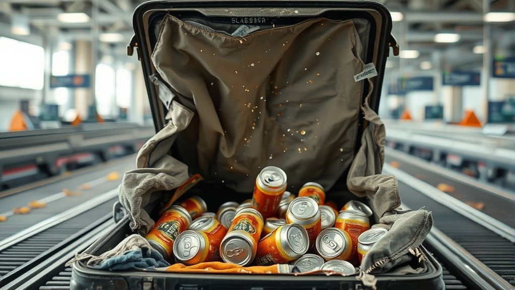 handle cans carefully to prevent ruptures