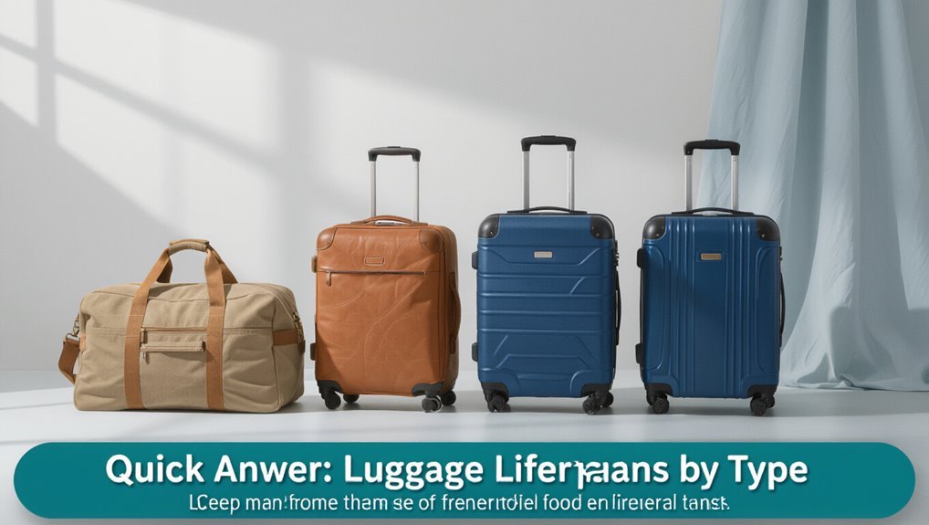 luggage lifespan varies significantly