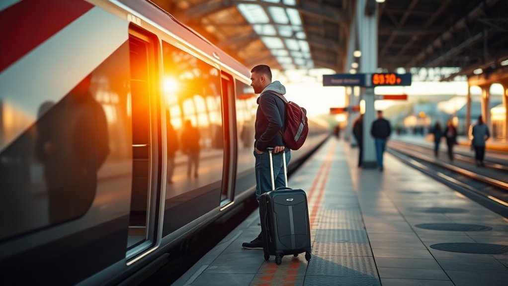 luggage usually unchecked on trains