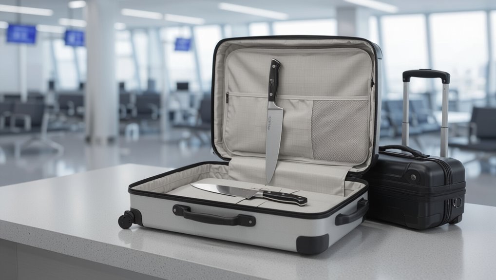 pack securely declare knives