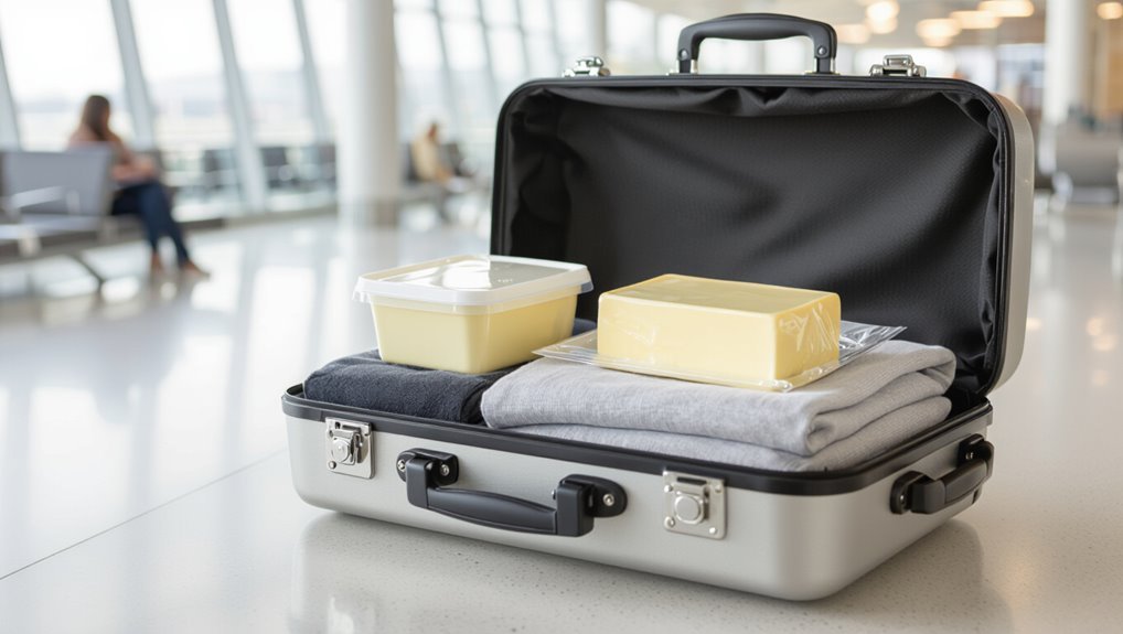 pack solid butter securely