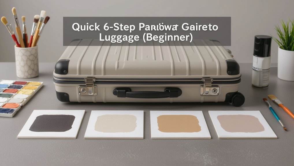 paint luggage in steps