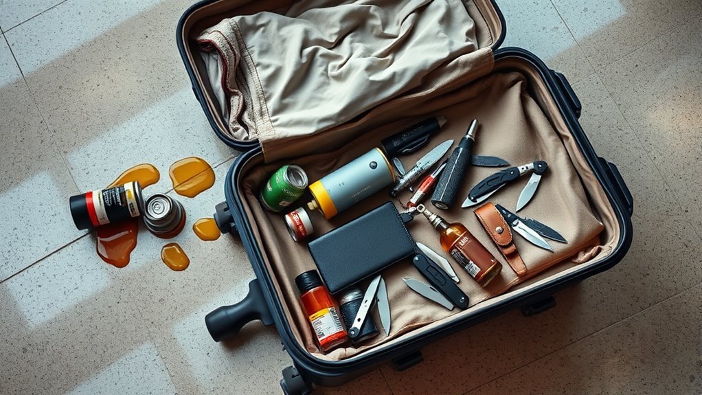 prohibited items in checked baggage