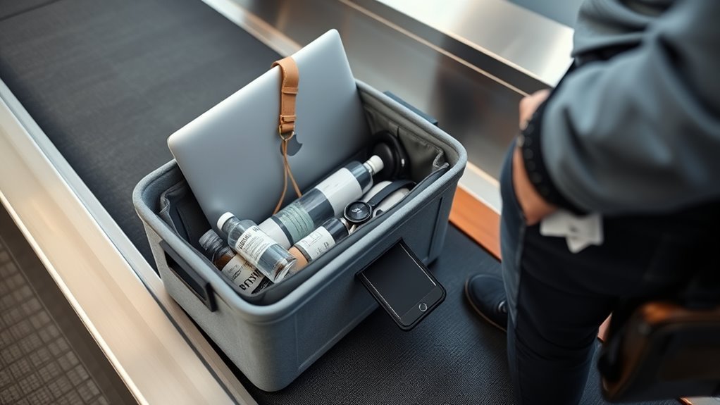 remove electronics and liquids