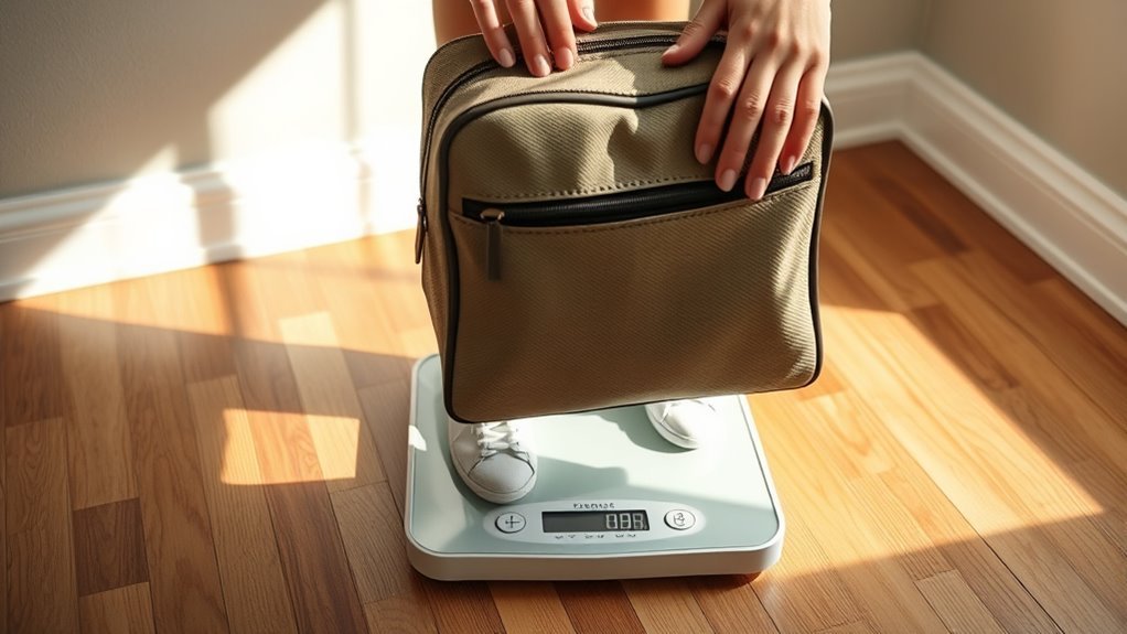 use scale to weigh luggage